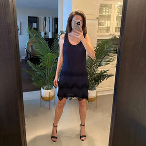 Navy Flirty Holiday Dress, French Connection, US 4